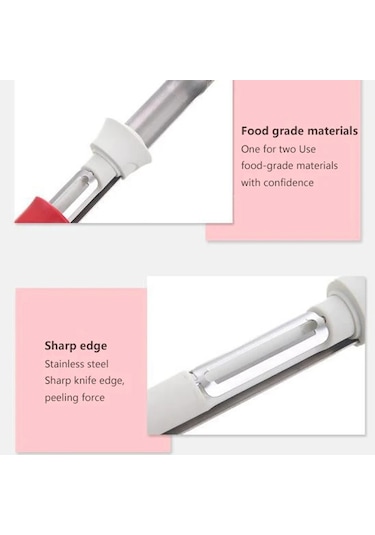 Cbtx 2'si 1 Arada Meyve Soyma Ve Çekirdek Pompalama Aleti Paslanmaz Çelik Sebze Oyacağı Yeşil Beyaz