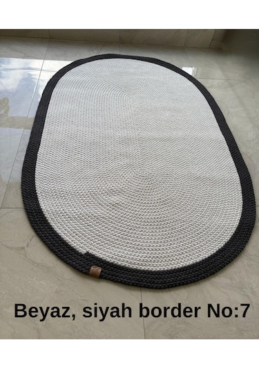 Jüt Hasır Örgü Desenli El Yapımı Örgü Halı