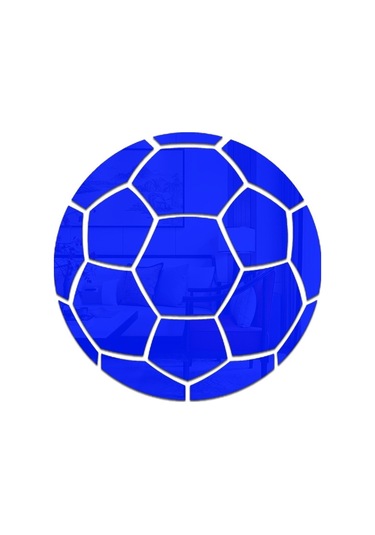 Sones 30cm Futbol Akrilik 3d Duvar Çıkartmaları Kendinden Yapışkanlı Ev Arka Plan Duvar Dekorasyonu Ayna Macunu Mavi Diğer