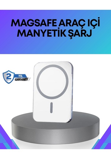 360 Döner Başlıklı Magsafe Araç Telefon Tutucu Hızlı Şarjlı Çok Renkli
