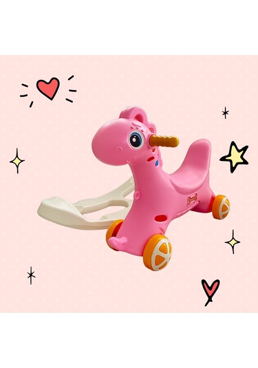 Sallanan Pembe Dinazor Sallanır Ve Tekerleklidir Sallanan Dino