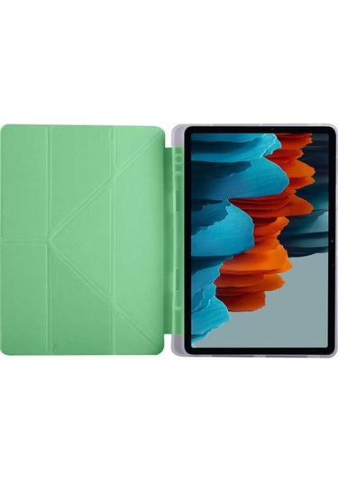 Galaxy Tab S7 T870 Kılıf Uyumlu Zore Tri Folding Kalem Bölmeli Standlı Kılıf-rose Gold Tablet Kılıfı