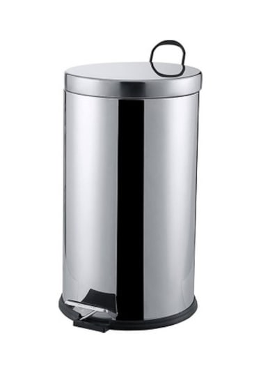 Pedallı 16lt Krom Metal Çöp Kovası 5332 Siyah