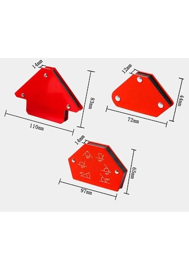 6'lı Set Mıknatıslı Manyetik Gönye Kaynak Tutucu Kaynak Gönyesi