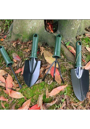 Symbee 4'lü Dayanıklı Bahçe Aleti Seti: Kova, Tırpan, Çalıştırıcı - Kauçuk Saplı, Kaymazsız, Anti-rus, El Yorgunluğunu Azaltır