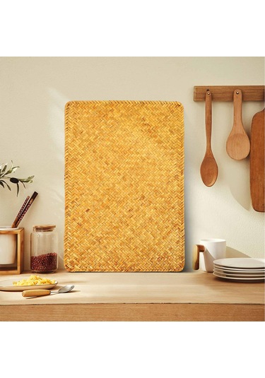 Xiaaokeji 4'lü Paket, Doğal Denizotu Amerikan Servisi El Dokuma Hasır Çay Fincanı Altlığı Kahverengi