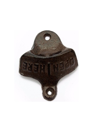 Dökme Demir Duvara Asılı Şişe Açacağı - Kahverengi Çok Renkli