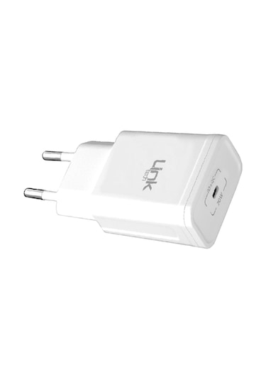 Linktech S664 Premium USB-C Kablolu 20W Type-C Hızlı Şarj Aleti Beyaz