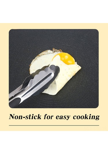 Tenfowee Kalın Alüminyum 30cm Mangal Tava - Taş Kaplama Yapışmaz Yüzeyli Bbq Izgara Tepsisi Siyah