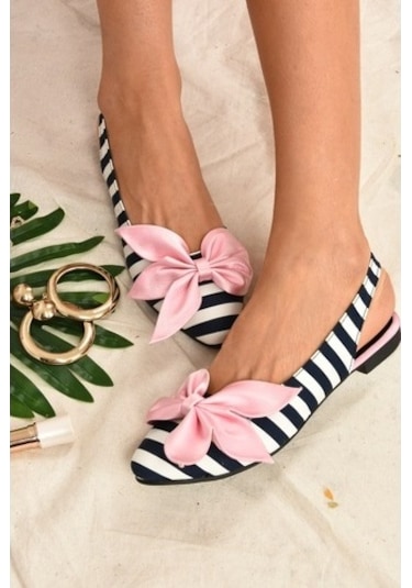 Fox Shoes Siyah/Beyaz/Pudra Kumaş Kadın Babet H726809004 Siyah