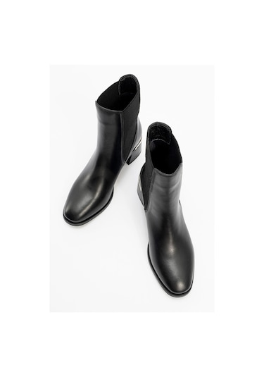 Neiva Siyah Cilt Hakiki Deri Kadın Chelsea Bot Siyah-Cilt