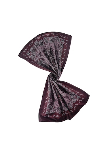 Enba Etnik Desenli Soft Pamuklu Şal 75x190 Cm Bordo