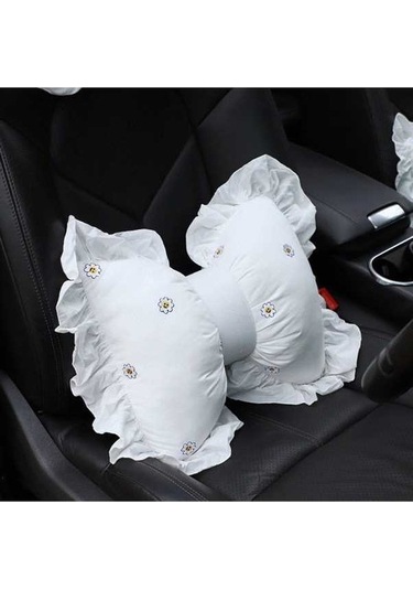 Tongxida Pamuklu Araba Baş Yastığı - Ay Çiçeği Renkli Koltuk Boyun Yastığı