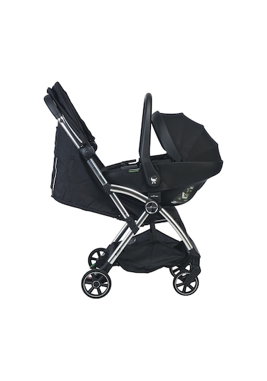 Merkür Bebe Ruby Tek Tuşla Otomatik Katlanan Kabin Boy Travel Sistem Bebek Arabası Siyah