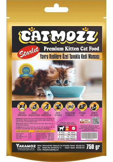 Catmozz Starlet Kitten Tavuklu Yavru Kedi Maması 750 G
