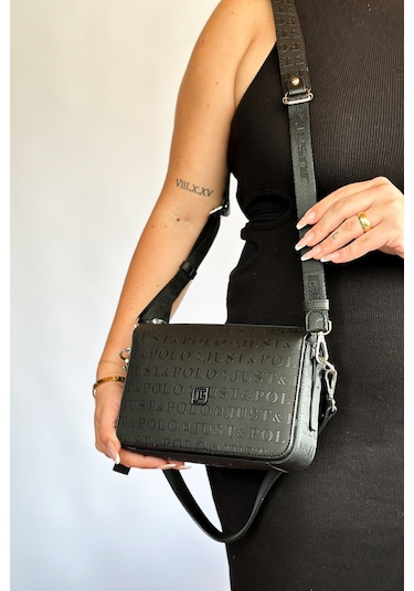 Jps-orta Boy Spor Model Çok Bölmeli 2 Asklı Kadın Çapraz Omuz Çantası 4036 Siyah Kombin Siyah