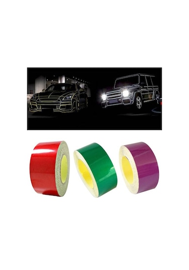Mavi 5m Yansıtıcı Etiket Kamyon Vücut Bandı Araba Kendinden Yapışkanlı Dıy Uyarı Şeridi Çıkartması