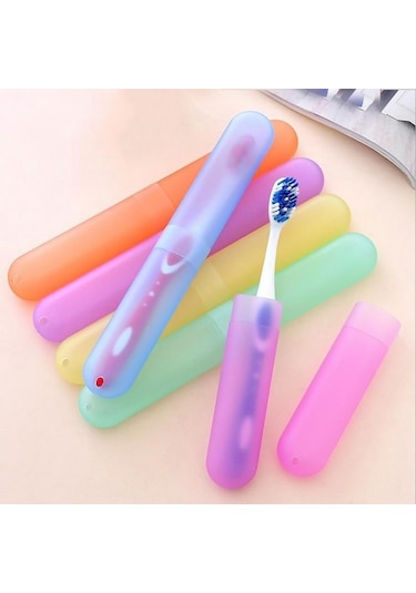 Sones Taşınabilir Seyahat Diş Fırçası Tutucu Kılıf Tüp Mini Açık Hava Yürüyüş Nefes Alabilir Diş Fırçası Kutusu Rastgele Renk