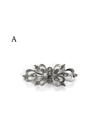 Siyah 1 Çift Kazak Kristal Pin Hırka Klipler Aksesuarları Takı Taklidi Düğmeler Alaşım Toka Yaka Siyah