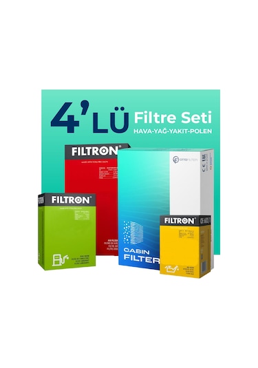 Filtron Fiat Egea 1.3 Dizel Filtre Bakım Seti (2019-2023) 4 Lü