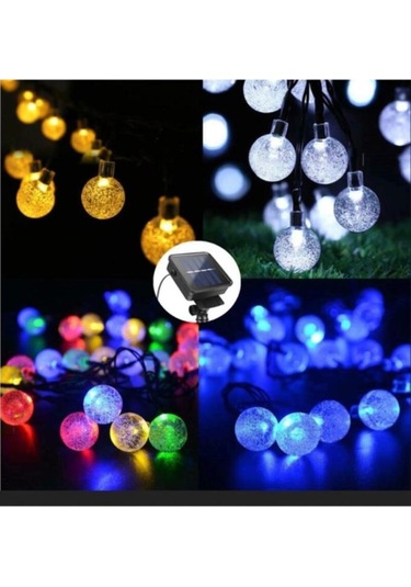 6 Metre 30 Led Güneş Enerjili Su Geçirmez Çok Renkli Bahçe Teras