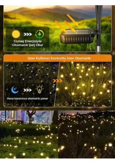 Unichrome Güneş Enerjili Ateş Böceği Çiçek Lamba 6 Led'li