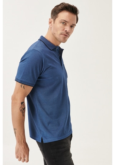 Ac&Co / Altınyıldız Classics Polo Yaka Cepli Regular Fit Bol Kesim Düz Tişört - 481716687 Lacivert