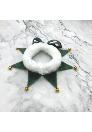 Elmpaly Koyu Yeşil L Büyüklüğü Yılbaşı Evcil Hayvan Atkısı, Sıcak Polar Astarlı, Çanlı