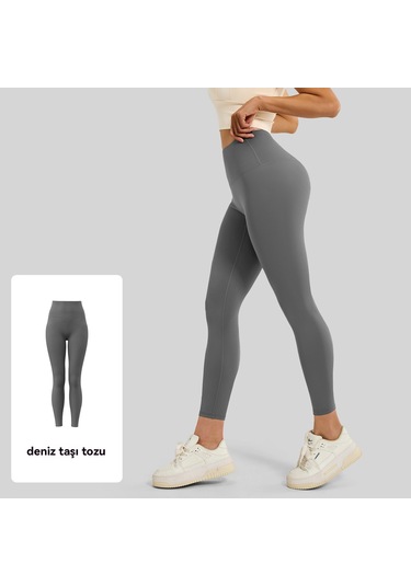 Kadınlar İçin Şeftali Kalça Kaldırıcı Spor Yoga Pantolonu Gri