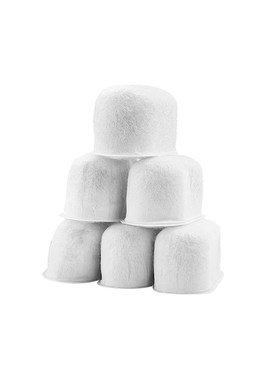 Metabagua Bwf100 Makinelerine Uyumlu 6'lı Paket Kömür Filtreleri, Espresso Makinesi Su Filtresi Değişimleri Xa9gje Beyaz