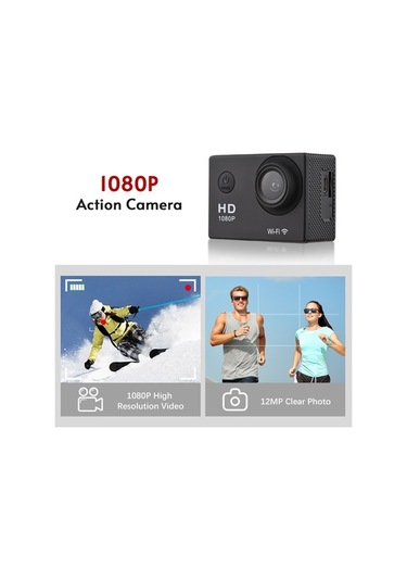 Trendooze Springsun Video Kamera 1080p Aksiyon Kamerası Wifi Spor Kamerası 12mp 150 Geniş Açı Lens 2.0 Gy
