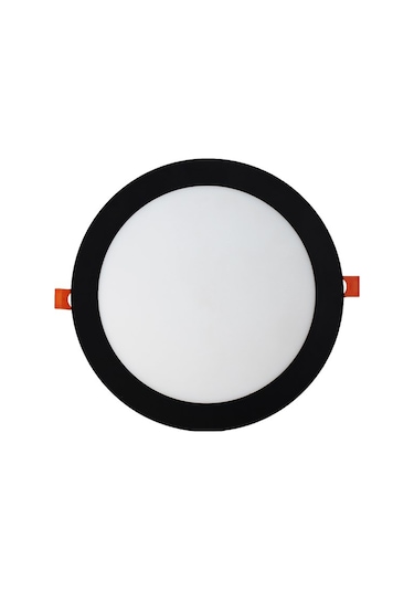18w Sıva Altı Yuvarlak Siyah Led Panel 3200k Sarı Işık 2 Adet Siyah