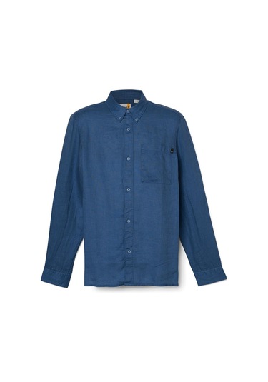 Timberland Tb0a66b9 Linen Chest Pocke Mavi Erkek Gömlek Mavi