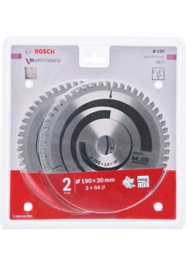Bosch MultiMaterial 190 x 30 MM 54 Diş 2'li Daire Testere Bıçağı - 2608644652