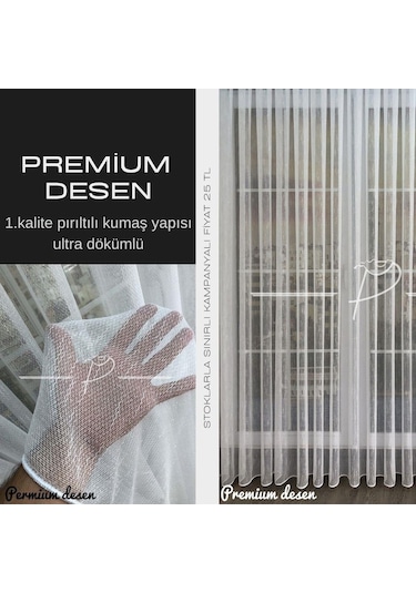 Tül Perde Kampanyalı 2 Desen Sınırlı Stok Ekru