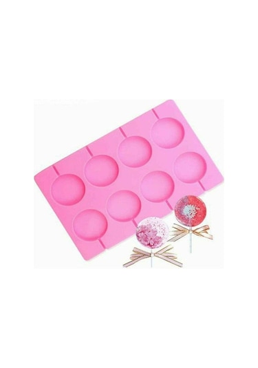 Kalıp Çubuklu Halka Şeker, Çikolata, Dondurma, Lolipop Silikon Kalıbı 8'li Goldcakes