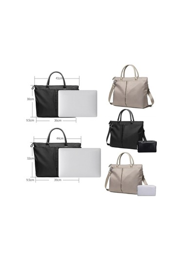 Novahub Çift Fonksiyonlu Evrak Çantası Omuz Çantası, Büyük Kapasiteli Bilgisayar Çantası, Haki/siyah Siyah