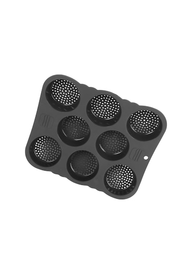 Shineyee Yemek Dereceli Silikon Hamburger Ekmek Kalıbı, 8 Lü, Isı Dağıtımı İyi, Kaymaz, Fırın Uyumlu, Temizliği Kolay Diğer