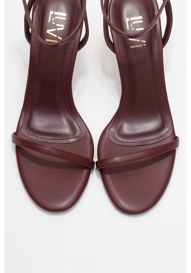 Jasmin Bordo Cilt Tek Bantlı Kadın Topuklu Ayakkabı Bordo