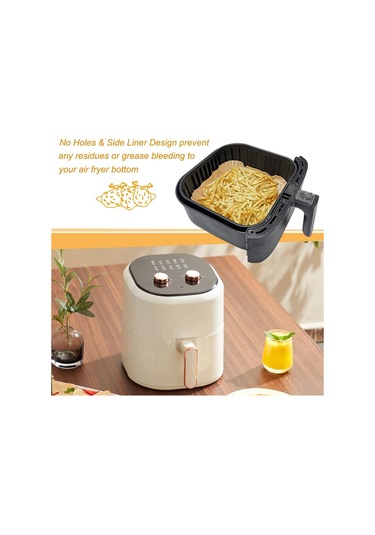 Hava Fritözü Pişirme Kağıdı, Kare Tek Kullanımlık Levhalar, Hava Fritözü İçin Yağ Geçirmez, Cosorı, Ninja, Tower Cosori 7.9" 100 Adet Kahverengi İle Uyumlu