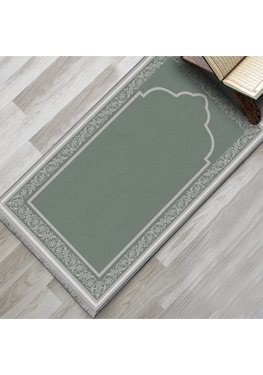Evaşk Namazlık Dokuma Halı Kaymaz Muslumana Seccade80 x 130 Mint EVASK801E80
