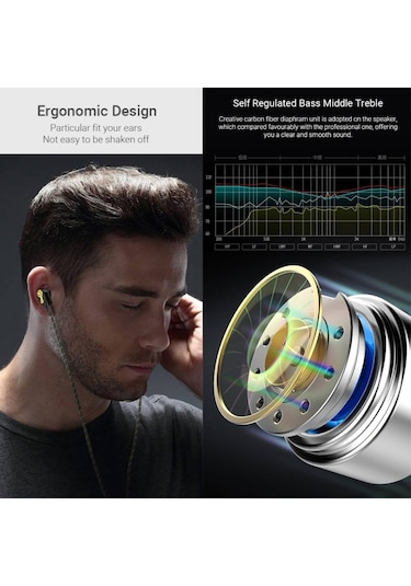 Mufunye Kablolu Kulaklık, Akıllı Gürültü Azaltma, Kablo Uzunluğu 1,2 M 3,5 Mm Konnektör Siyah