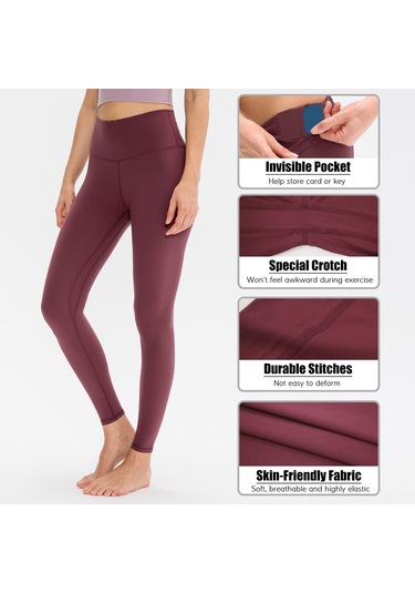 Yaozixa Kadınlar İçin Yüksek Bel Lişeli Yoga Taytları - Sıkıca Daraltıcı, Hızlı Kuruyan, Gizli Çanta, Spor Ve Koşu İçin - 77% Nilon 23% Spandex Çok Renkli