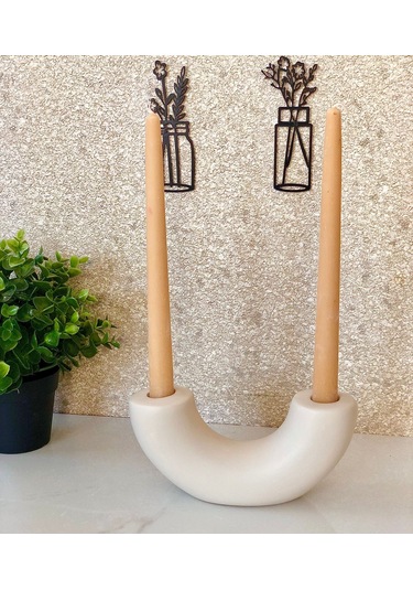 Thiramis Homeconcept Bej Şamdan Mumluk