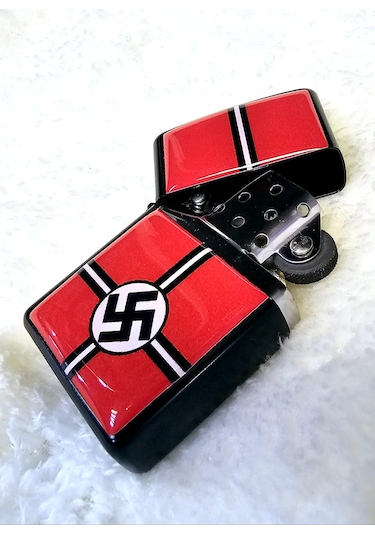 Dükkan Design İkinci Dünya Savaşı Nasyonel Sosyalist Alman İşçi Partisi Benzinli Çakmak Kırmızı - Siyah