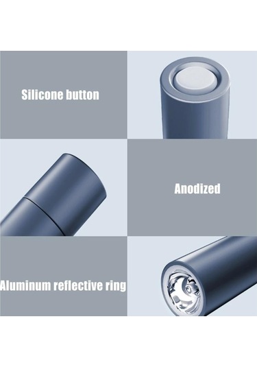 Gri Xiaomi Youpin Chao Led El Feneri Ultra Parlak Torch Şarj Edilebilir Kamp Işık Uzun Pil 3 Anahtar Modu Su Geçirmez Mini Gri