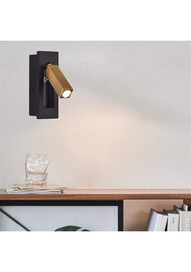 Suntek Dönebilir Led Duvar Apliği Yatak Odası Okuma Siyah Siyah