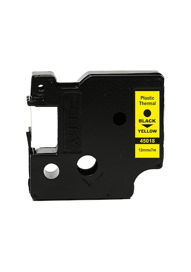 Foogy Dymo D1 Etiket Muadili 12 MMx 7 M Sarı-Siyah