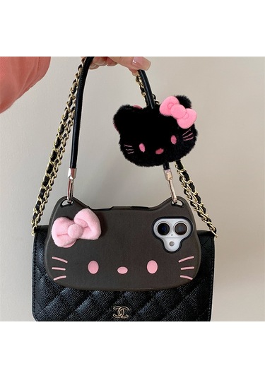 Karikatür Hello Kitty Telefon Kılıfı İp14 Pro Siyah