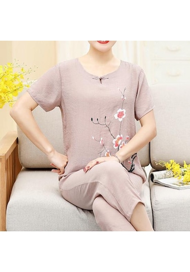 Koyu Yeşil Trendy Kadın Üst Pantolon Takımı O Yaka Orta Bel Hızlı Kuru Koyu Yeşil